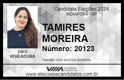 Candidato TAMIRES MOREIRA 2024 - INDIAPORÃ - Eleições