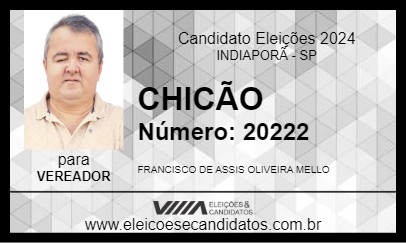 Candidato CHICÃO 2024 - INDIAPORÃ - Eleições