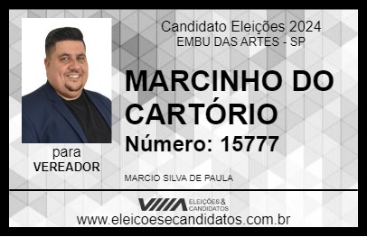 Candidato MARCINHO DO CARTÓRIO 2024 - EMBU DAS ARTES - Eleições