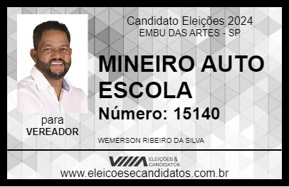 Candidato MINEIRO AUTO ESCOLA 2024 - EMBU DAS ARTES - Eleições