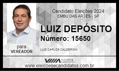 Candidato LUIZ DEPÓSITO 2024 - EMBU DAS ARTES - Eleições