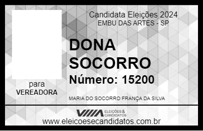 Candidato DONA SOCORRO 2024 - EMBU DAS ARTES - Eleições