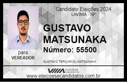 Candidato GUSTAVO MATSUNAKA 2024 - LAVÍNIA - Eleições