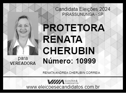 Candidato PROTETORA RENATA CHERUBIN 2024 - PIRASSUNUNGA - Eleições