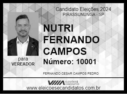 Candidato NUTRI FERNANDO CAMPOS 2024 - PIRASSUNUNGA - Eleições