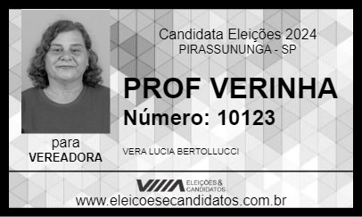 Candidato PROF VERINHA 2024 - PIRASSUNUNGA - Eleições