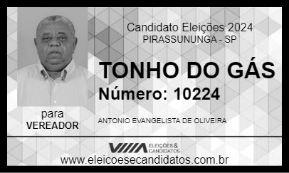 Candidato TONHO DO GÁS 2024 - PIRASSUNUNGA - Eleições