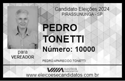 Candidato PEDRO TONETTI 2024 - PIRASSUNUNGA - Eleições