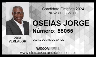 Candidato OSEIAS JORGE 2024 - NOVA ODESSA - Eleições