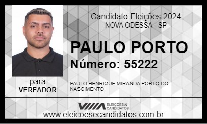 Candidato PAULO PORTO 2024 - NOVA ODESSA - Eleições