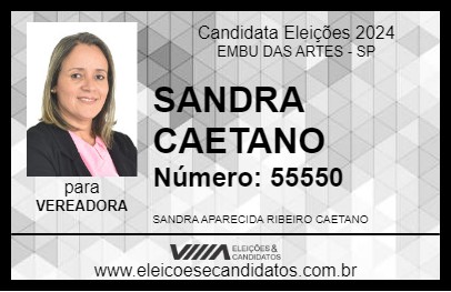 Candidato SANDRA CAETANO 2024 - EMBU DAS ARTES - Eleições