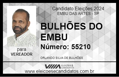 Candidato BULHÕES DO EMBU 2024 - EMBU DAS ARTES - Eleições