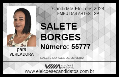 Candidato SALETE BORGES 2024 - EMBU DAS ARTES - Eleições