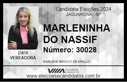 Candidato MARLENINHA DO NASSIF 2024 - JAGUARIÚNA - Eleições