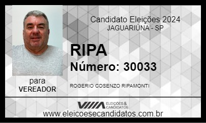 Candidato RIPA 2024 - JAGUARIÚNA - Eleições