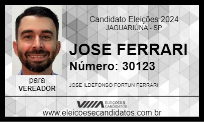 Candidato JOSE FERRARI 2024 - JAGUARIÚNA - Eleições