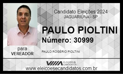 Candidato PAULO PIOLTINI 2024 - JAGUARIÚNA - Eleições