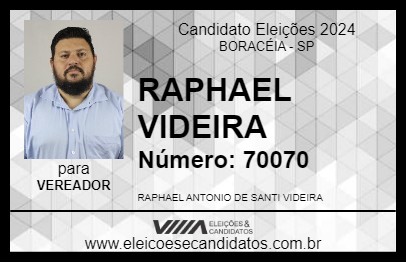 Candidato RAPHAEL VIDEIRA 2024 - BORACÉIA - Eleições