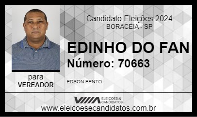 Candidato EDINHO DO FAN 2024 - BORACÉIA - Eleições