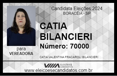 Candidato CATIA BILANCIERI 2024 - BORACÉIA - Eleições