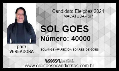 Candidato SOL GOES 2024 - MACATUBA - Eleições