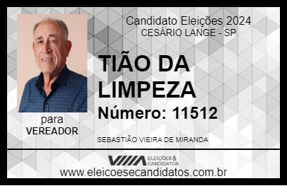 Candidato TIÃO DA LIMPEZA 2024 - CESÁRIO LANGE - Eleições