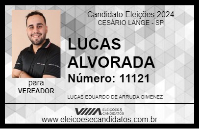 Candidato LUCAS ALVORADA 2024 - CESÁRIO LANGE - Eleições