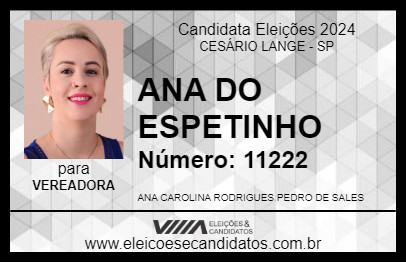 Candidato ANA DO ESPETINHO 2024 - CESÁRIO LANGE - Eleições