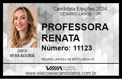 Candidato PROFESSORA RENATA 2024 - CESÁRIO LANGE - Eleições