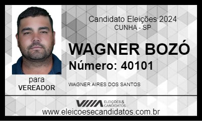 Candidato WAGNER BOZÓ 2024 - CUNHA - Eleições