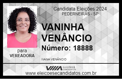 Candidato VANINHA VENÂNCIO 2024 - PEDERNEIRAS - Eleições