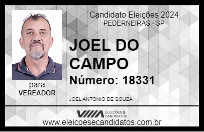 Candidato JOEL DO CAMPO 2024 - PEDERNEIRAS - Eleições