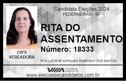 Candidato RITA DO ASSENTAMENTO 2024 - PEDERNEIRAS - Eleições