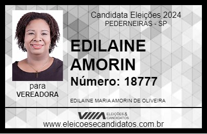 Candidato EDILAINE AMORIN 2024 - PEDERNEIRAS - Eleições