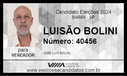 Candidato LUISÃO BOLINI 2024 - BARIRI - Eleições