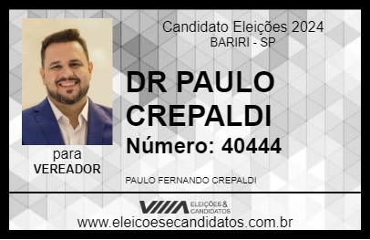 Candidato DR PAULO CREPALDI 2024 - BARIRI - Eleições