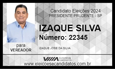 Candidato IZAQUE SILVA 2024 - PRESIDENTE PRUDENTE - Eleições