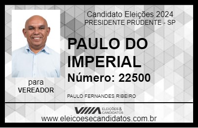 Candidato PAULO DO IMPERIAL 2024 - PRESIDENTE PRUDENTE - Eleições