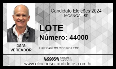 Candidato LOTE 2024 - IACANGA - Eleições