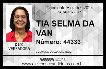 Candidato TIA SELMA DA VAN 2024 - IACANGA - Eleições