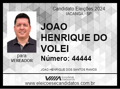 Candidato JOAO HENRIQUE DO VOLEI 2024 - IACANGA - Eleições