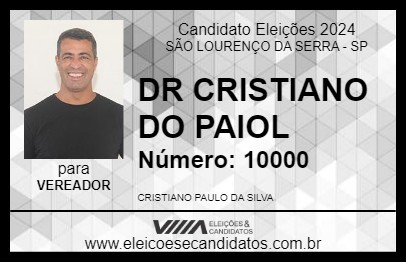 Candidato DR CRISTIANO DO PAIOL 2024 - SÃO LOURENÇO DA SERRA - Eleições