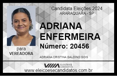 Candidato ADRIANA ENFERMEIRA 2024 - ARARAQUARA - Eleições