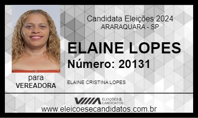 Candidato ELAINE LOPES 2024 - ARARAQUARA - Eleições