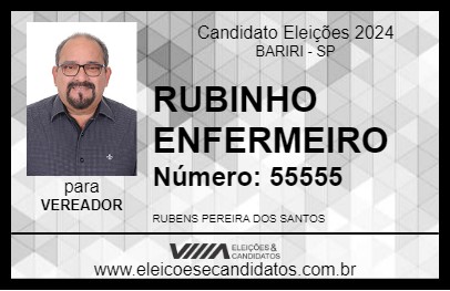 Candidato RUBINHO ENFERMEIRO 2024 - BARIRI - Eleições