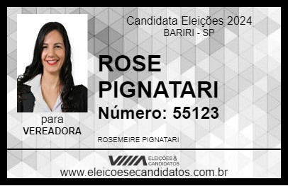 Candidato ROSE PIGNATARI 2024 - BARIRI - Eleições