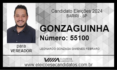 Candidato GONZAGUINHA 2024 - BARIRI - Eleições