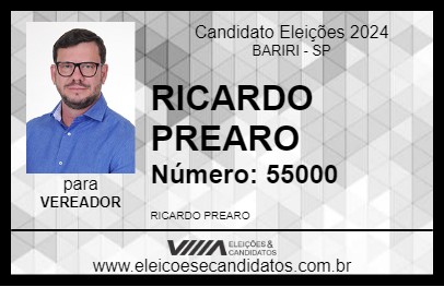 Candidato RICARDO PREARO 2024 - BARIRI - Eleições