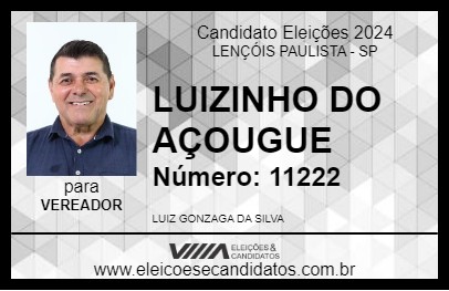 Candidato LUIZINHO DO AÇOUGUE 2024 - LENÇÓIS PAULISTA - Eleições