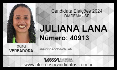 Candidato JULIANA LANA 2024 - DIADEMA - Eleições